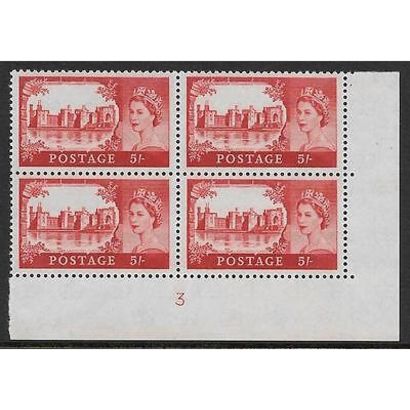 5 - Bradbury Wilkinson Castles - Cylinder 3 UNMOUNTED MINT MNH