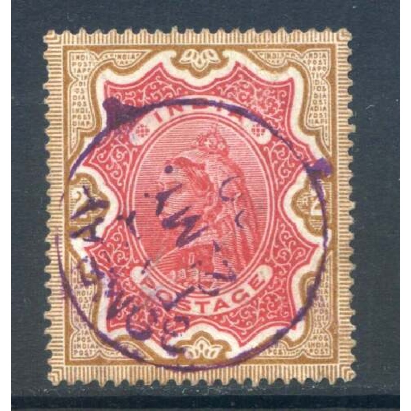 India 2r Carmine  Yellow Brown SG107 Fine Used