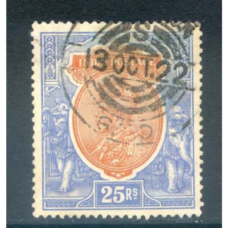 India 25r Orange  Blue SG191 Fine Used