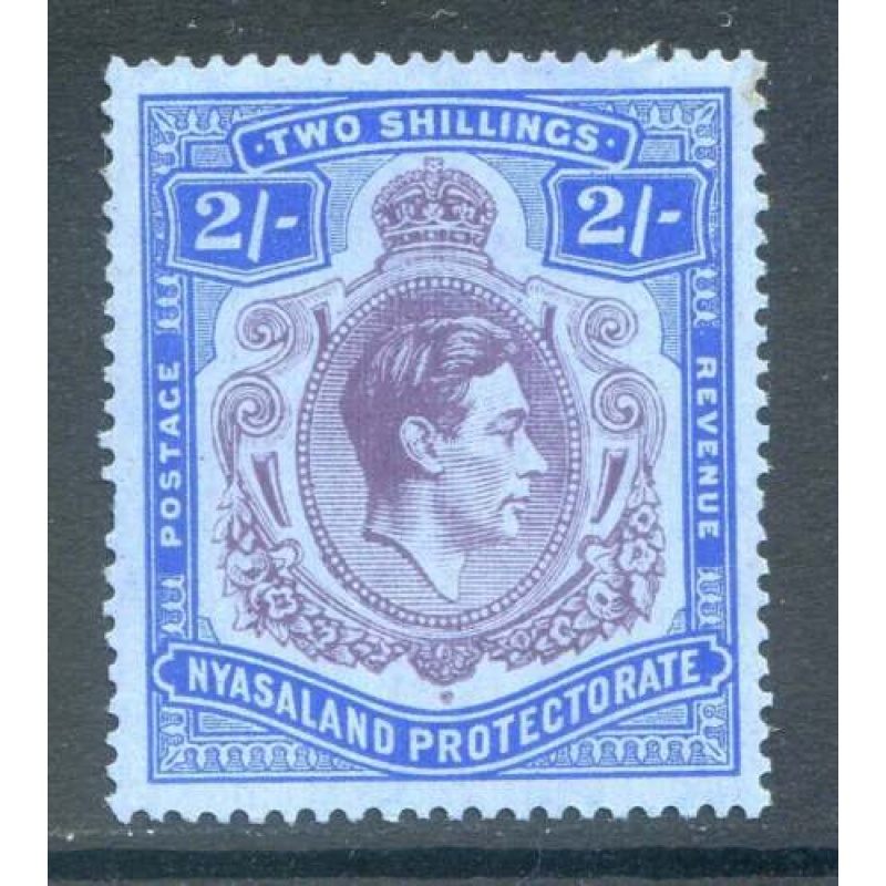 Nyasaland 2 - Purple  Blue SG139 Mounted Mint