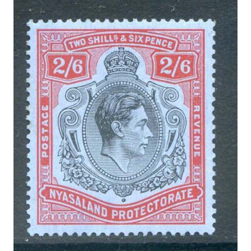 Nyasaland 2 6d Black  Red Blue SG40 Mounted Mint