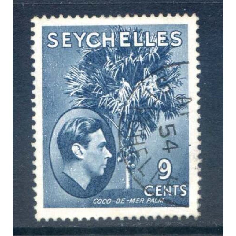 Seychelles 9c Grey Blue SG138a Mounted Mint