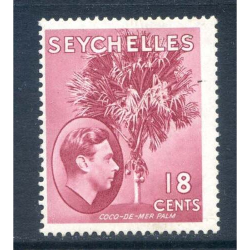 Seychelles 18c Carmine Lake SG139c Mounted Mint