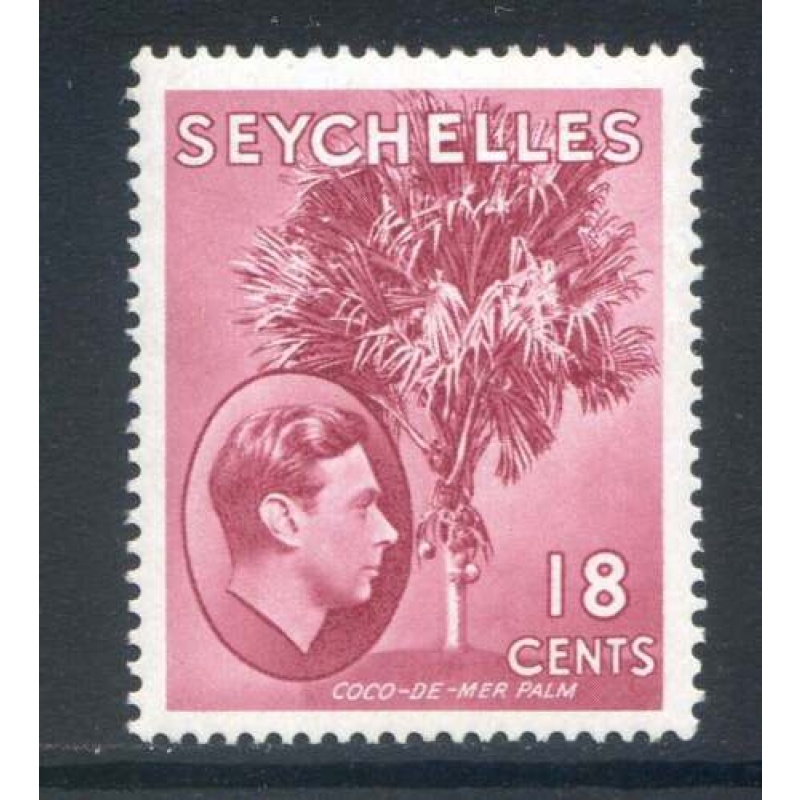 Seychelles 18c Carmine Lake SG139ca Mounted Mint