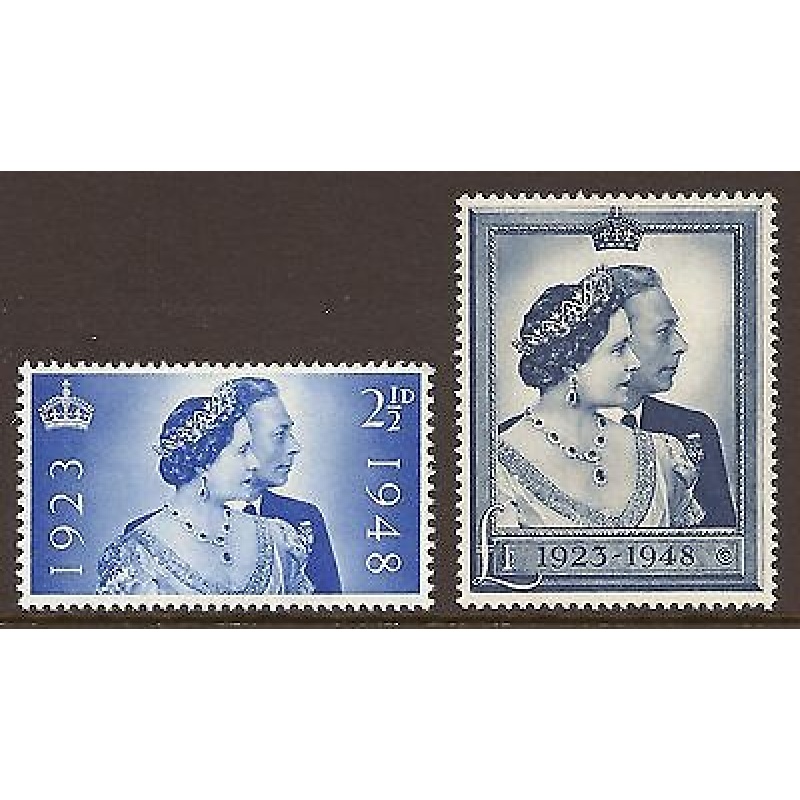 Sg 493-494 1948 Silver wedding Commemorative set UNMOUNTED MINT MNH