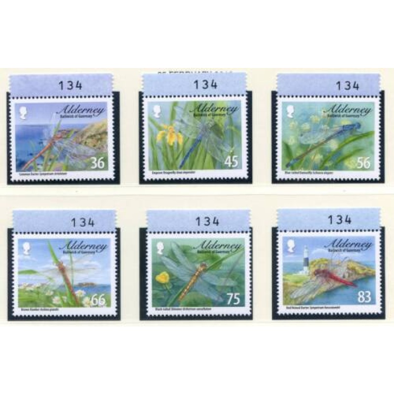 Alderney 2010 Dragonflies Set SGA381 A386 Unmounted Mint