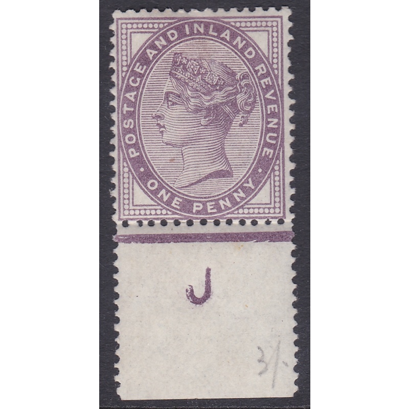 1d lilac control J perf single  UNMOUNTED MINT