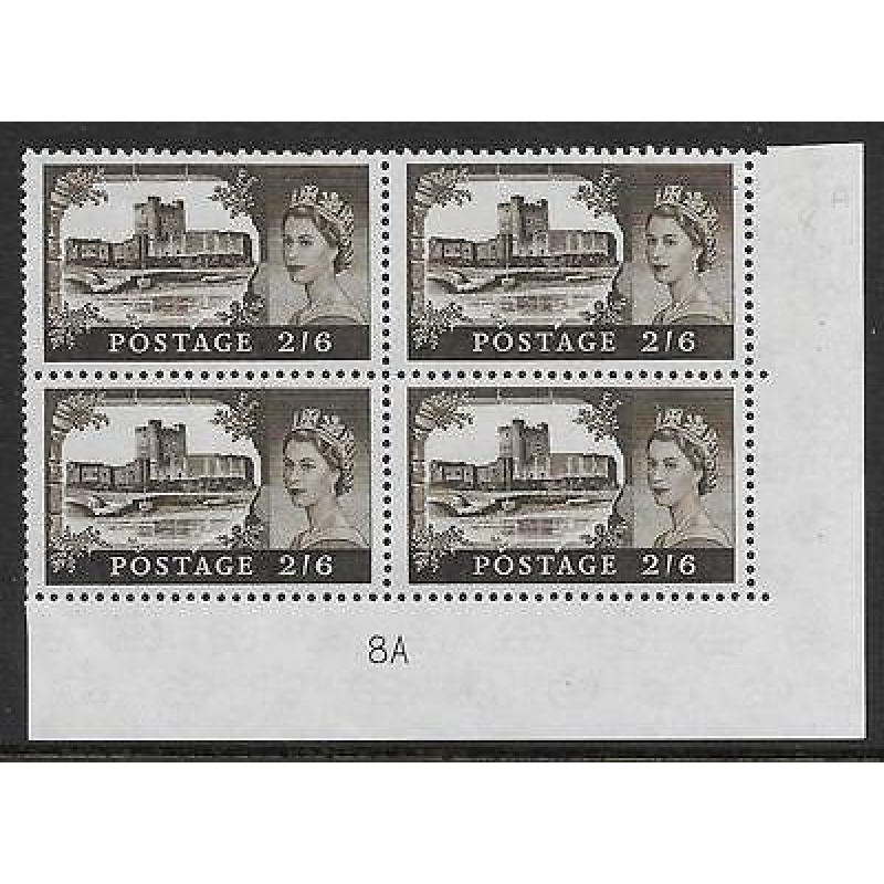 2 6 Bradbury Wilkinson Castles - Cylinder 8A UNMOUNTED MINT MNH