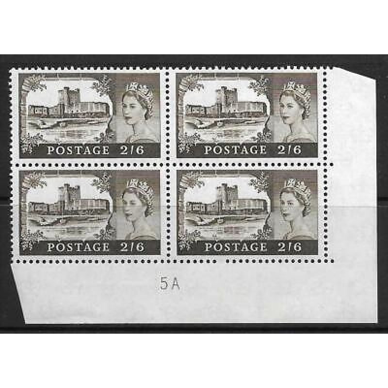 2 6 Bradbury Wilkinson Castles Cyl Block 5A UNMOUNTED MINT MNH