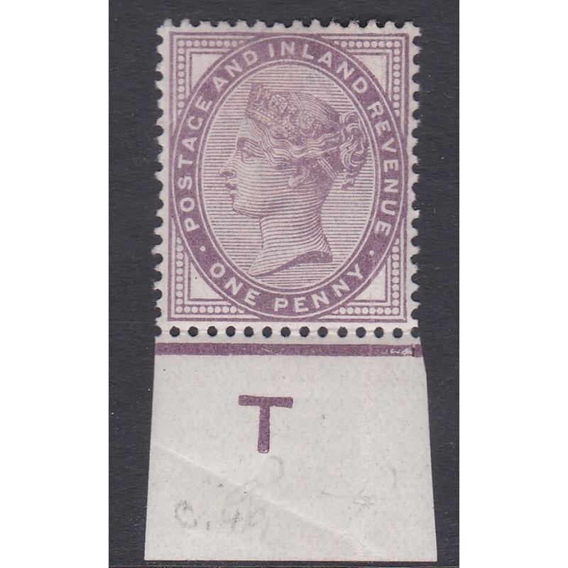 Sg 172 1d lilac control T imperf Single With jubilee line MOUNTED MINT