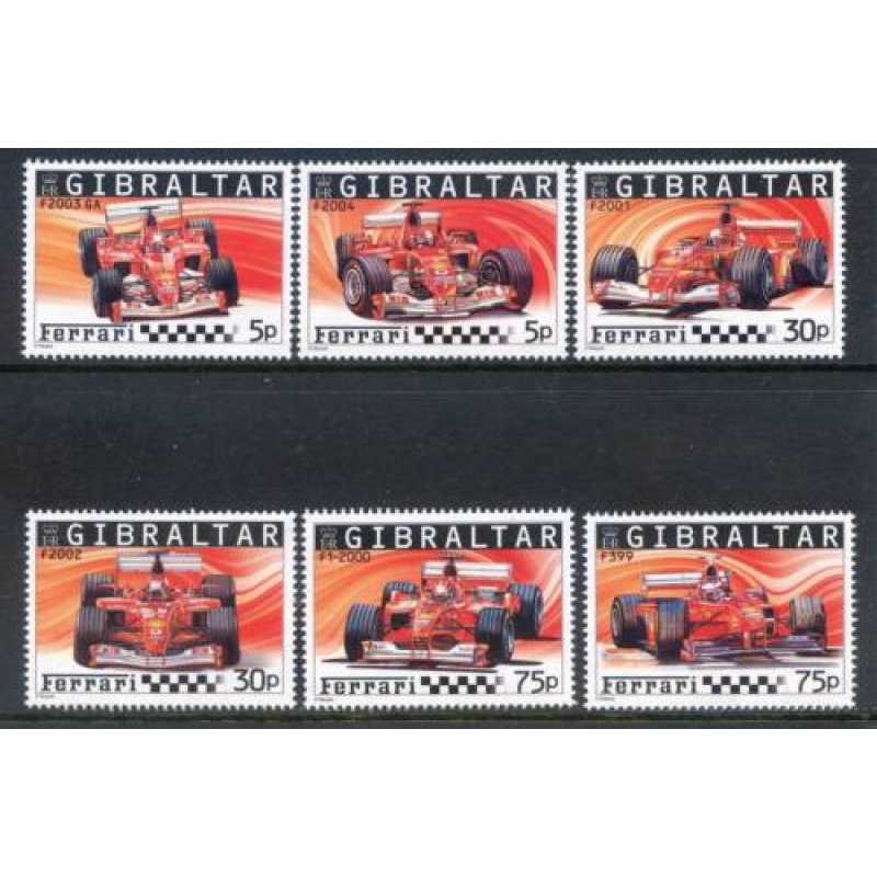 2004 Gibraltar Ferrari Set SG1113 1119 Unmounted Mint