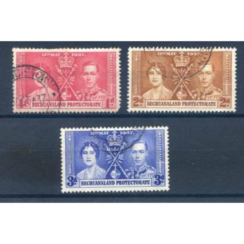 Bechuanaland 1937 Coronation set SG115 117 Fine Used