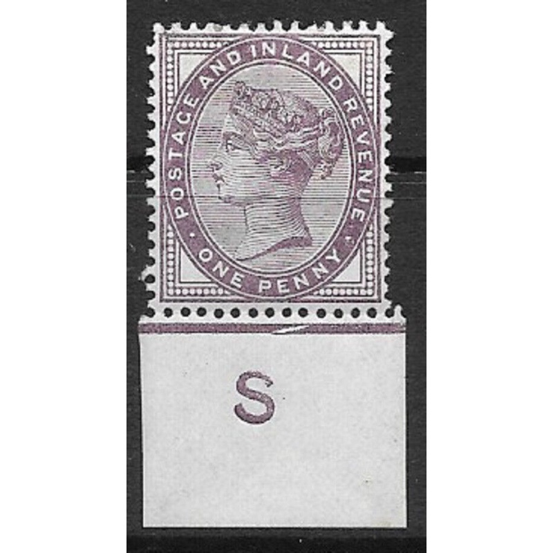 Sg 172 1d lilac control S Imperf Single MOUNTED MINT