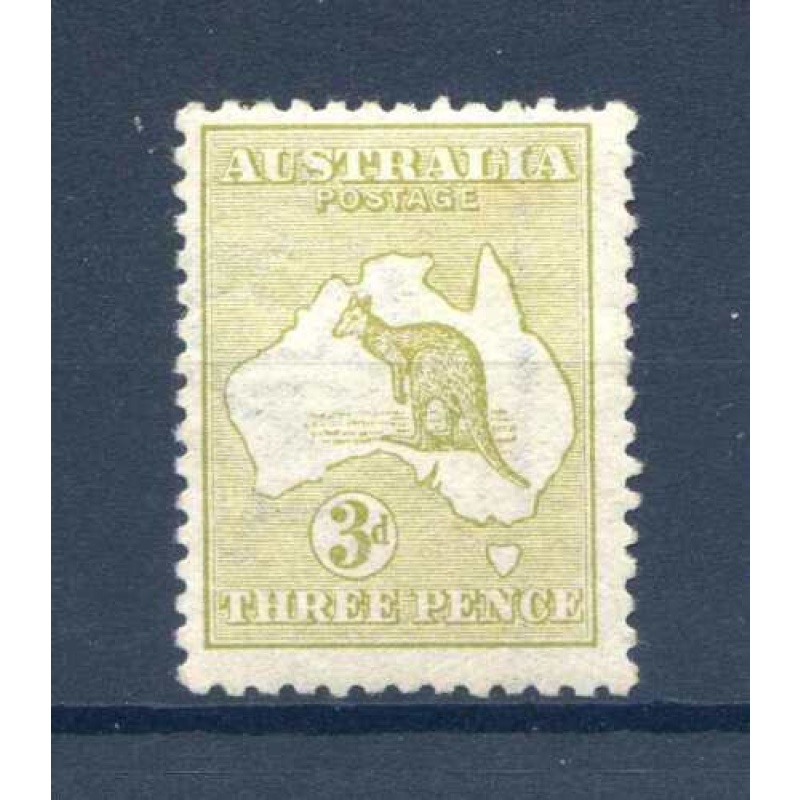 Australia 3d Olive SG5 mounted Mint