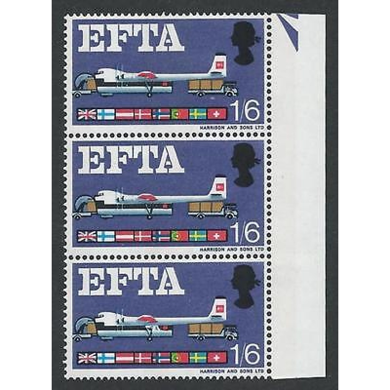 1967 EFTA 1 6 (Phos) - Listed Flaw - Broken Strut R13 6 - MNH