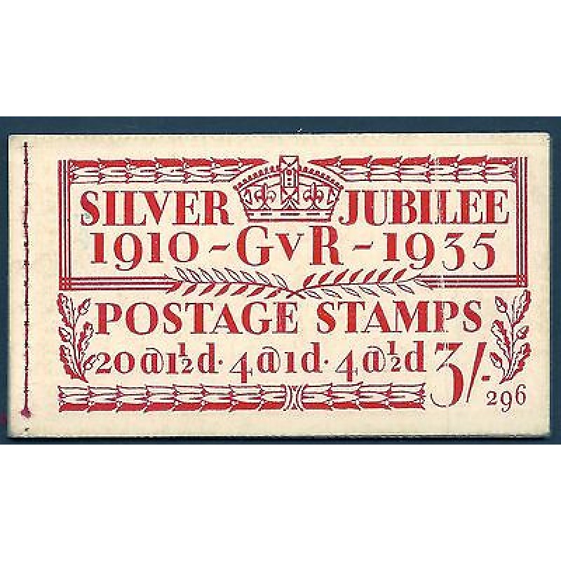 BB28 3 - Jubilee booklet complete no.296 trimmed perfs to 1st pane SUPERB MNH