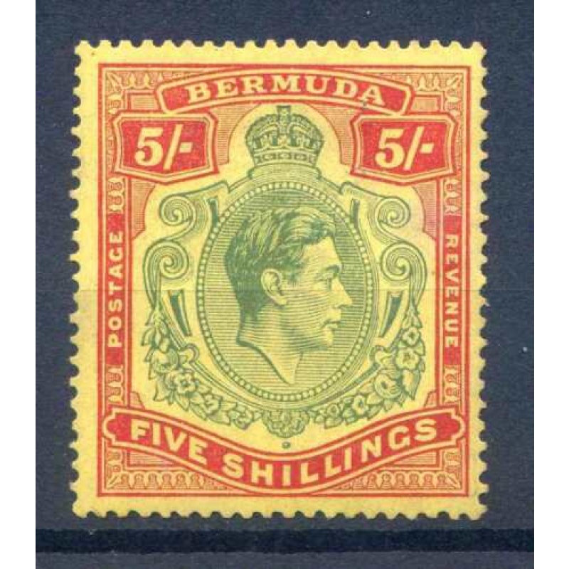 Bermuda 5 - Dull Yellow Green  Red Yellow SG118b Mounted Mint