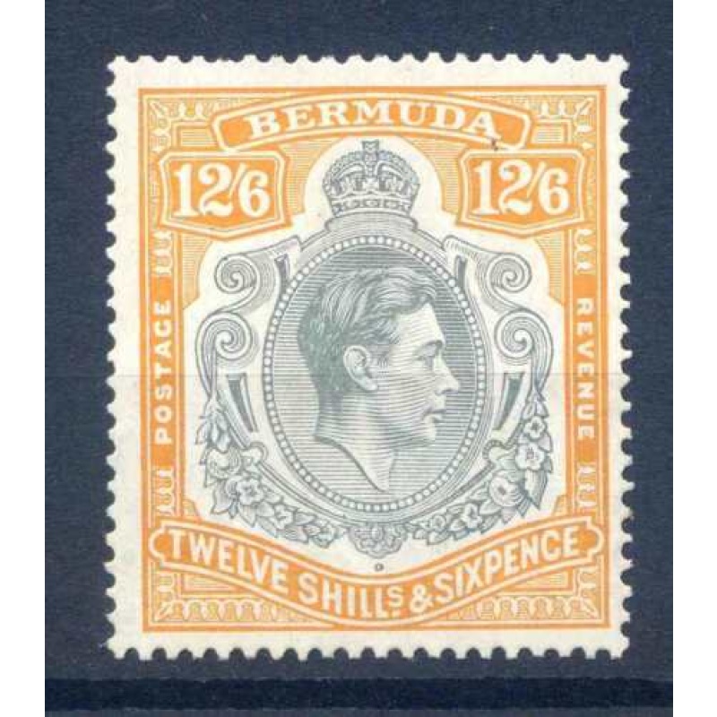 Bermuda 12 6 Grey and Brownish Orange SG120a Mounted Mint