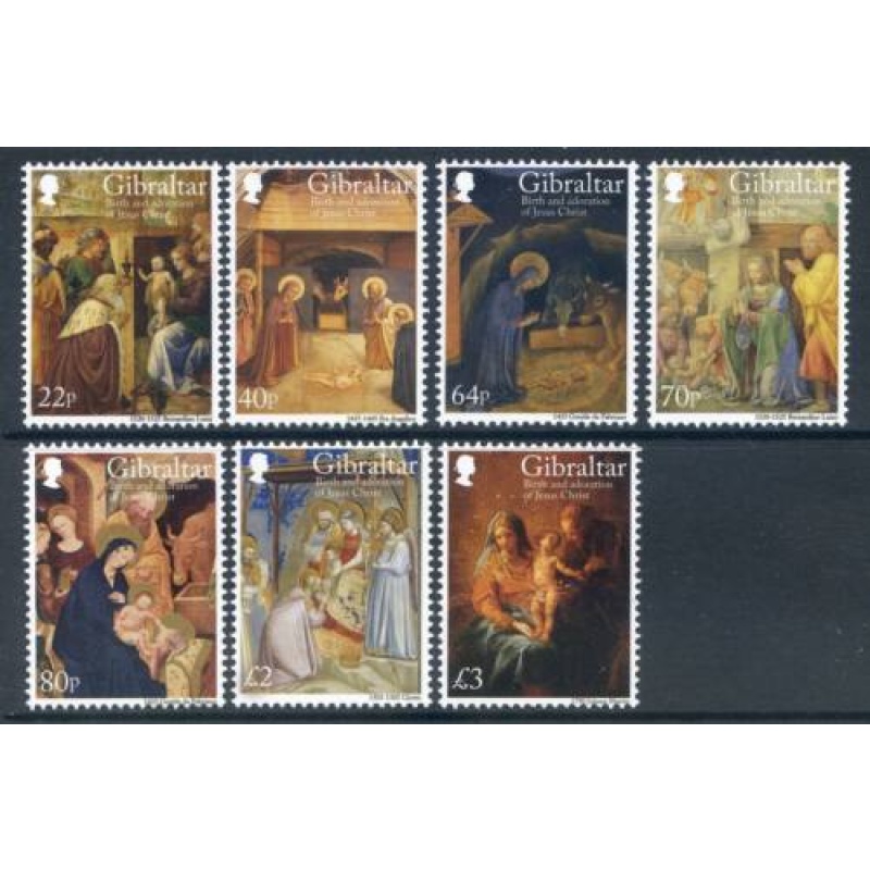 2018 Gibraltar Christmas SG1829 1835 Unmounted Mint