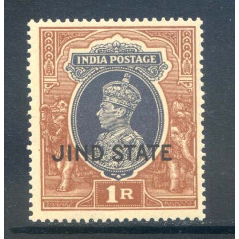 India 1r Grey and Red Brown SG131 Mounted Mint