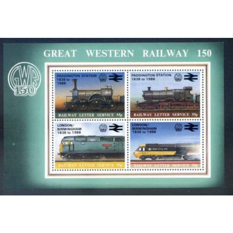 Great Western Railway Stamps Mini Sheet 2.20 Unmounted Mint