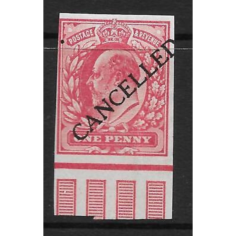 Sg 272t 1d Rose Carmine imperf CANCELLED type 2 UNMOUNTED MINT