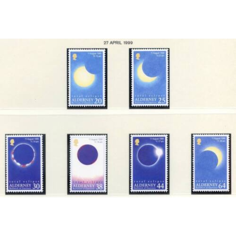 Alderney 1999 Total Eclipse Set SGA125 A130 Unmounted Mint