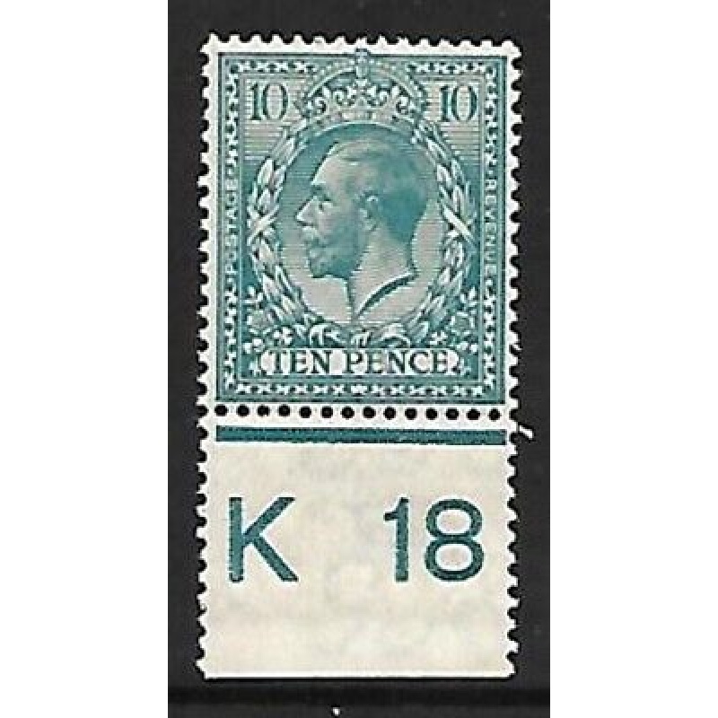 N31(4) 10d Greenish Blue Royal Cypher control K18 perf UNMOUNTED MINT MNH