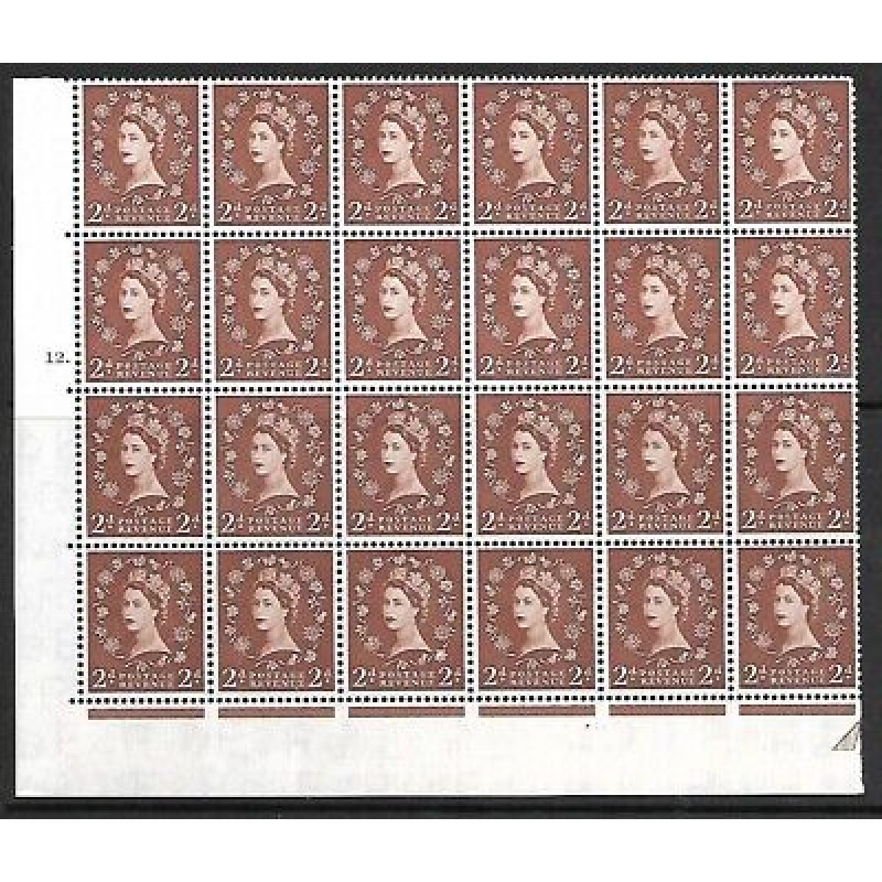 S38f  h 2d Wilding Edward Crown cyl 12 Dot with varieties UNMOUNTED MINT