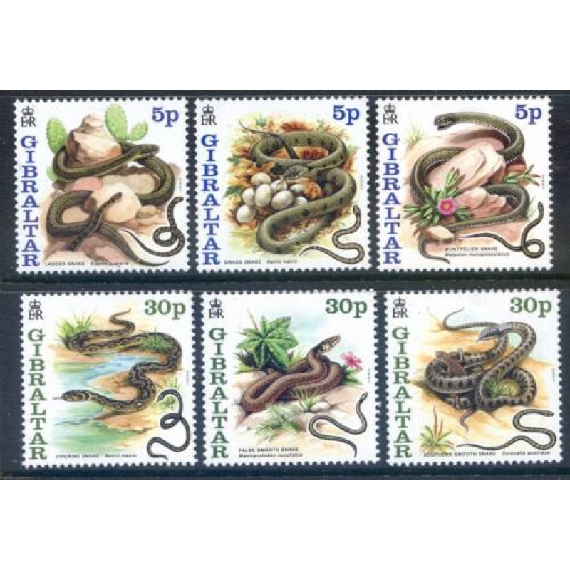 2001 Gibraltar Snakes Set SG960 966 Unmounted Mint