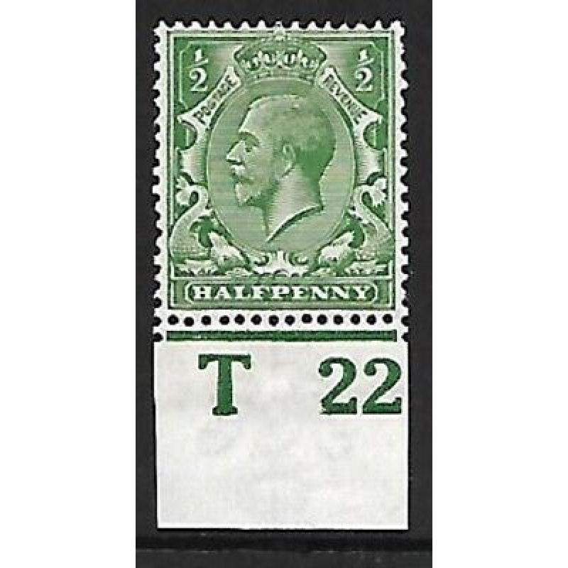 N14(17) d Cobalt Green Control T 22 Imperf single UNMOUNTED MINT