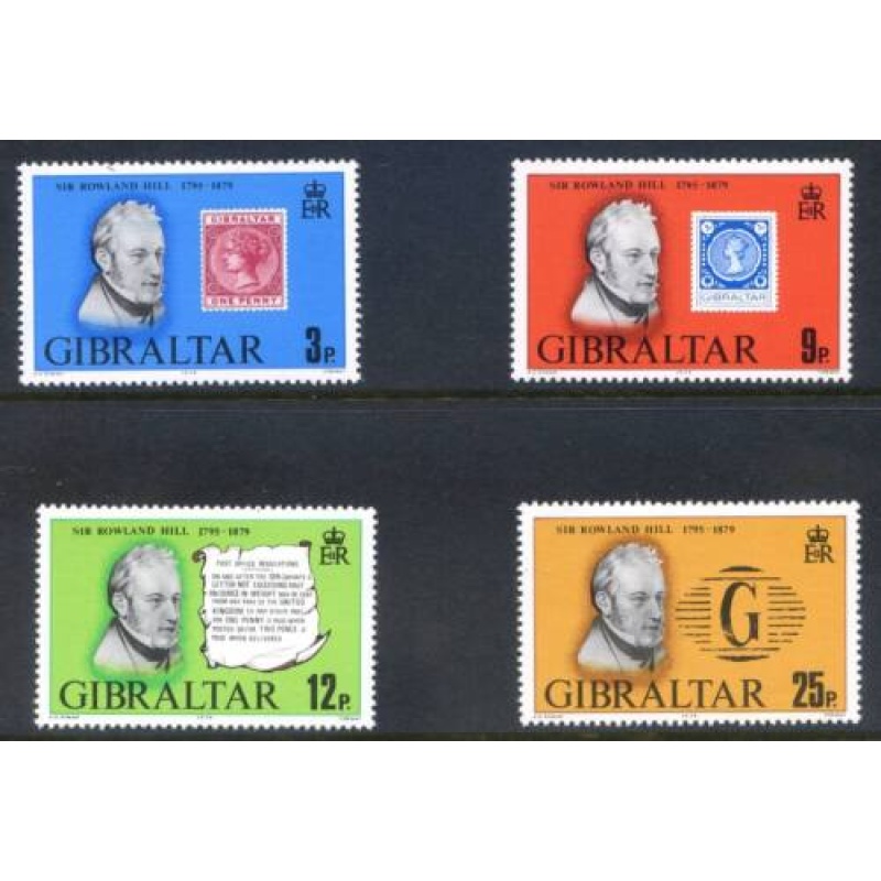 1979 Gibraltar Sir Rowland Hill Set SG416 419 Unmounted Mint