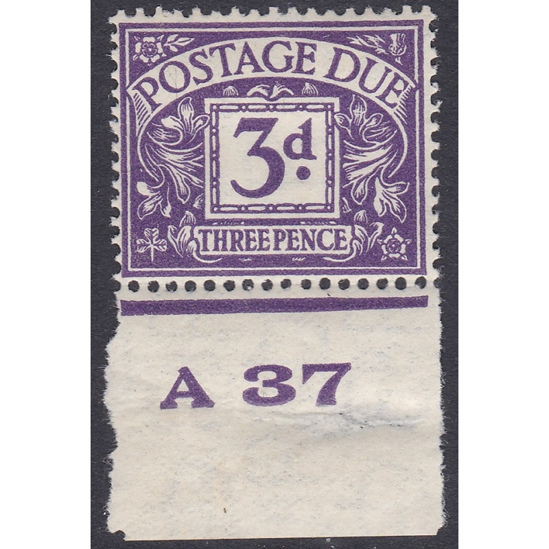 D22 3d Edward VIII Postage due Control imperf single A 37  MOUNTED MINT