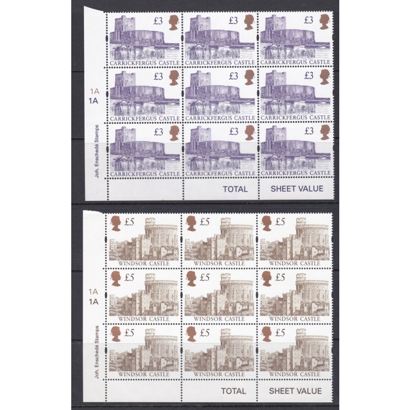 Enschede Castle full set(£1.50-£5) of cylinder blocks of 9 UNMOUNTED MINT