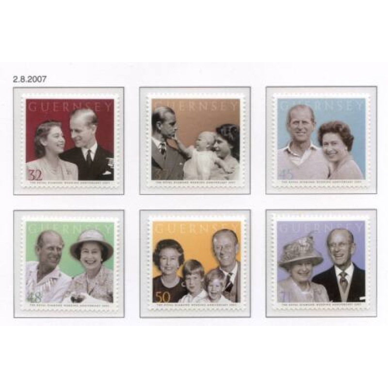 Guernsey 2007 Diamond Wedding Set SG1174 1179 Unmounted Mint