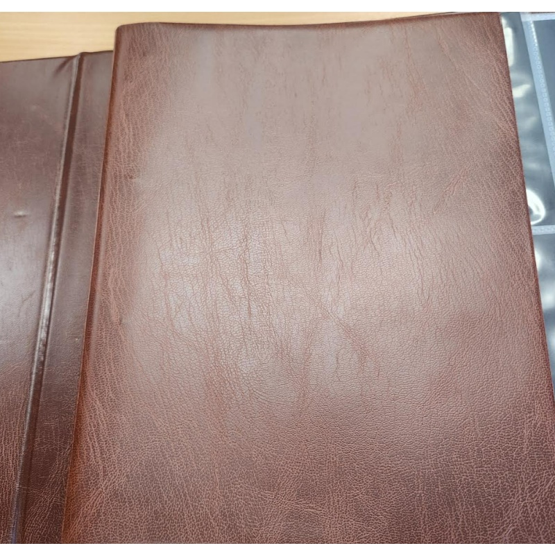 Brown Royal Mail Presentation Packs Album with 18 pages leatherette page