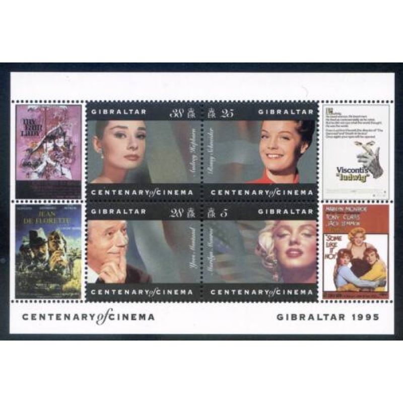 1995 Gibraltar Cinema Mini Sheet SGMS756 Unmounted Mint