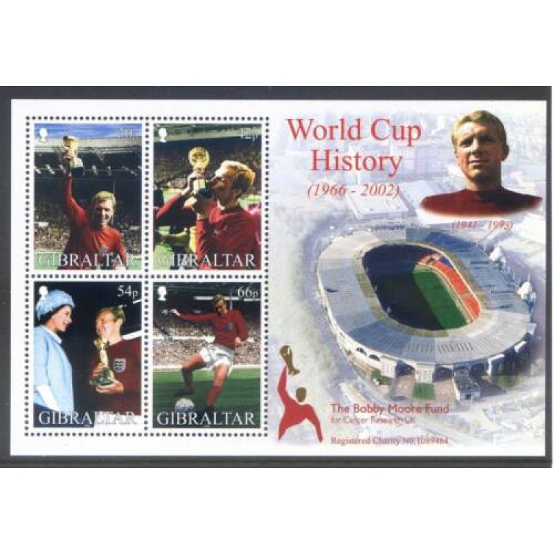 2002 Gibraltar World Cup Set SGMS1010 Unmounted Mint