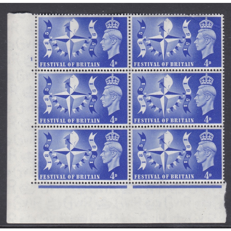 Sg 514 1951 GVI 4d Festival of Britain 1 No Dot UNMOUNTED MINT MNH