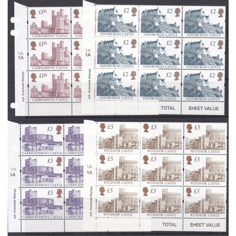 Enschede Castle full set(£1.50-£5) of cylinder blocks of 9 UNMOUNTED MINT