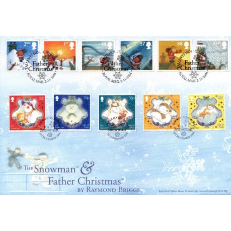 Great britain  Isle of Man Snowman Joint Issue First Day Cover