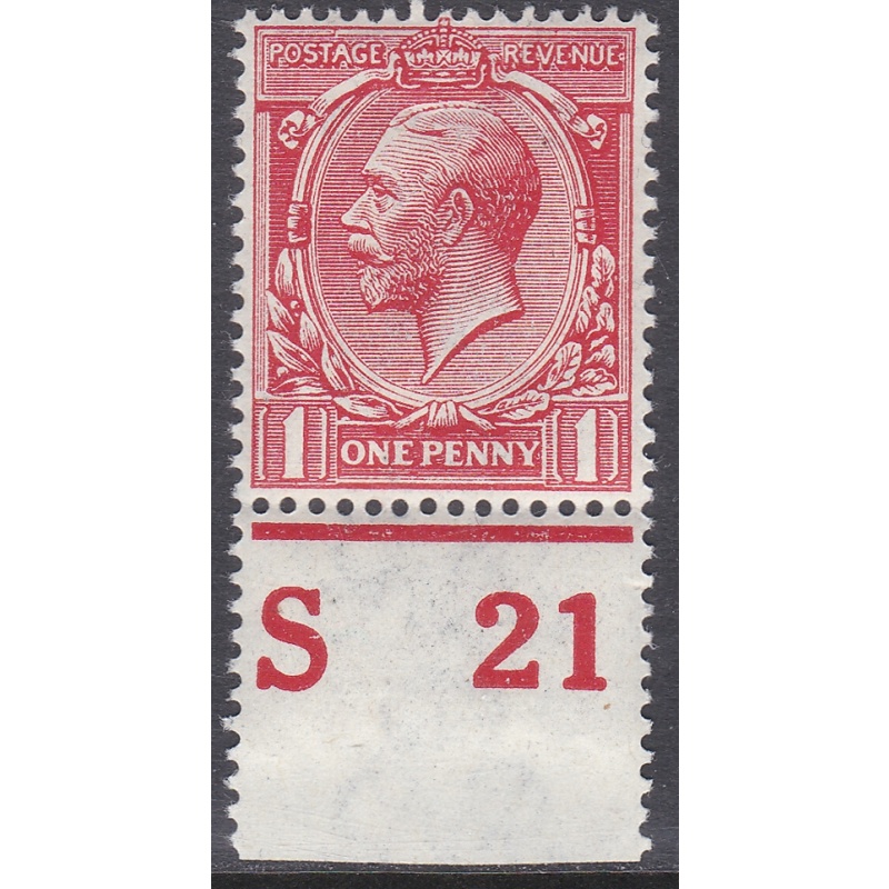 N16(11) 1d Carmine Red Royal Cypher Control S21 perf type 2A Wmk type III U M