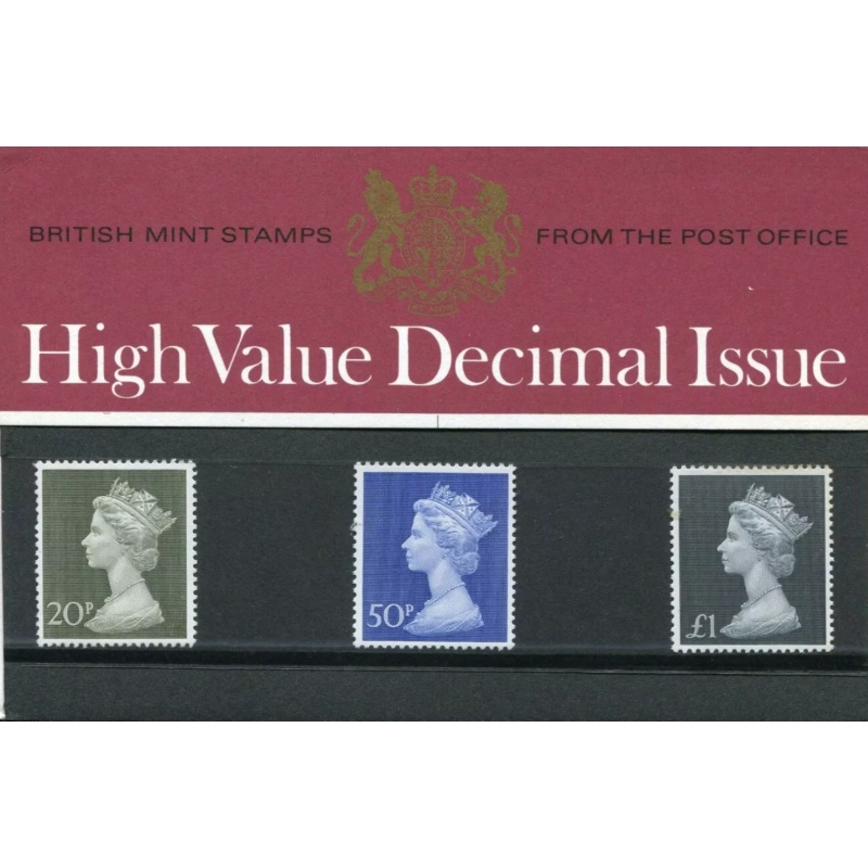 1971 small definitive packs high value decimal issue Pack No. 38 - Complete