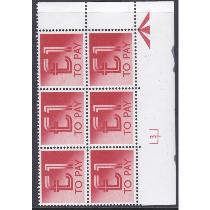 Sg Spec Z87 D99 1 Decimal Postage Due Cyl 3 no dot UNMOUNTED MINT