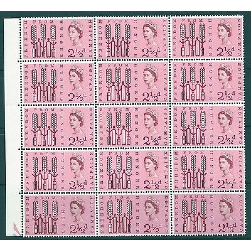 1963 Freedom From Hunger 2 1 2d (Ord) - Listed Flaw - Line through MPA - MNH