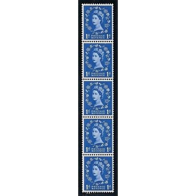 S14 1d Edward watermark Vertical Coil strip UNMOUNTED MINT