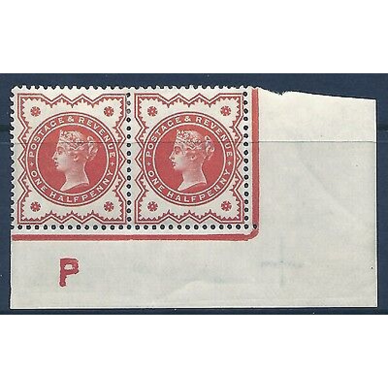 d Vermilion Jubilee control P imperf pair MOUNTED MINT