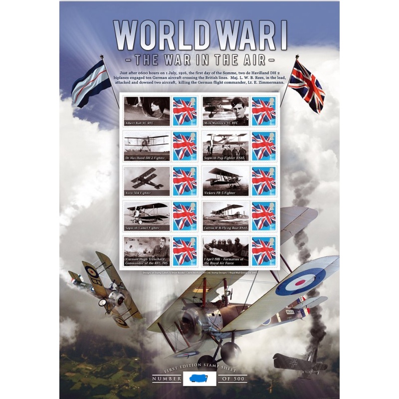 GB 2016 BC-495  World war 1 war in air smiler sheet no. 449 UNMOUNTED MINT MNH