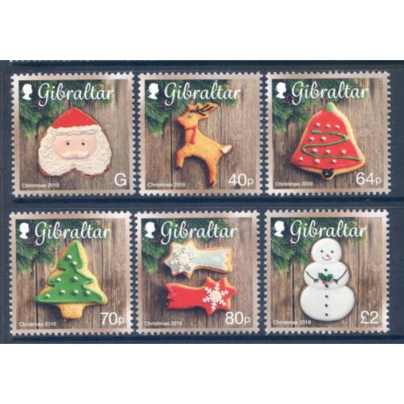 2016 Gibraltar Christmas SG1719 1724 Unmounted Mint