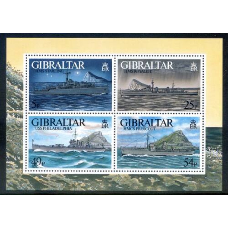 1996 Gibraltar Warships Mini Sheet SGMS779 Unmounted Mint